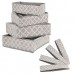 Organizator sertar compartimentat Boho Grey, set 4 bucati