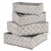 Organizator sertar compartimentat Boho Grey, set 4 bucati