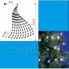 Pachet de lanțuri de lumină LED de Crăciun cu cronometru - 10 șiruri de 25 LED-uri - 2,4 m - Alb rece