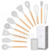 Set 12 ustensile bucatarie din silicon gri, include tel, spatula, lingura