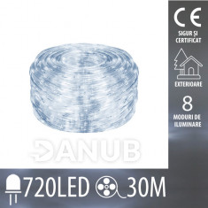 Șir de lumini de Crăciun pentru exterior - cu programator - 720 LED-uri - 30 m - Alb rece