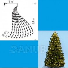 Pachet de lanțuri de lumină LED de Crăciun cu cronometru - 10 șiruri de 25 LED-uri - 2,4 m - Alb cald