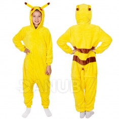 Salopeta de pluș Kigurumi - model pikachu - 120 -130 cm