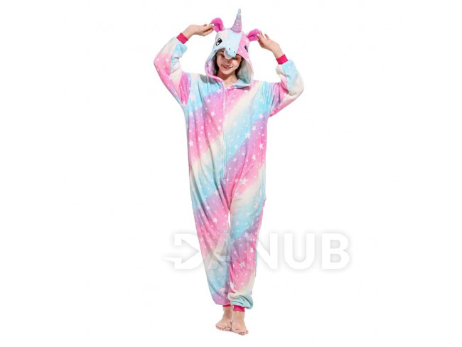 Salopetă pluș Kigurumi - model unicorn - mărime M - 160cm