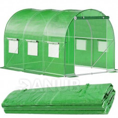 - Husă de înlocuire pentru seră tunel - folie - 3x2x2 m - UV-4 - 140g/m - verde